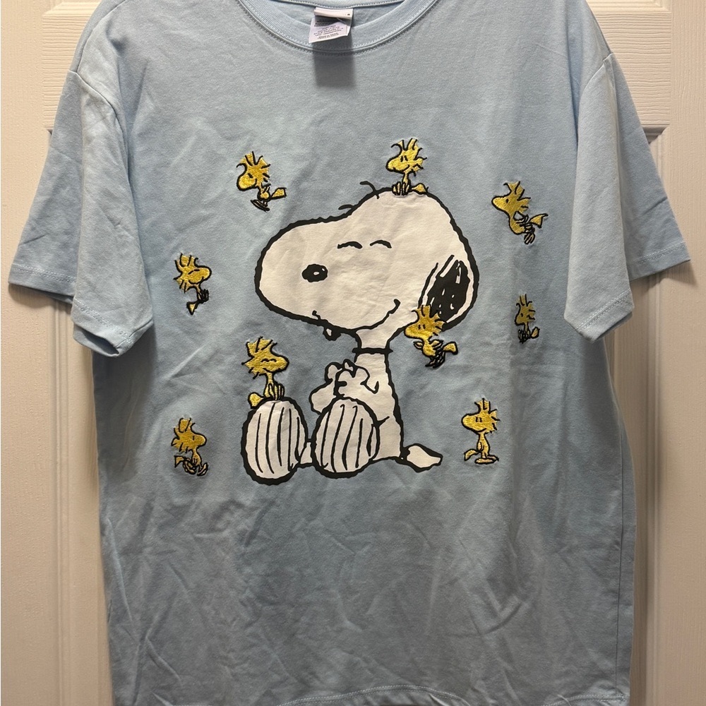 Snoopy Light T shirt with embroidery.